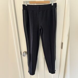 Athleta Commuter Pants Black Stretch White Stripe - Size S Tall